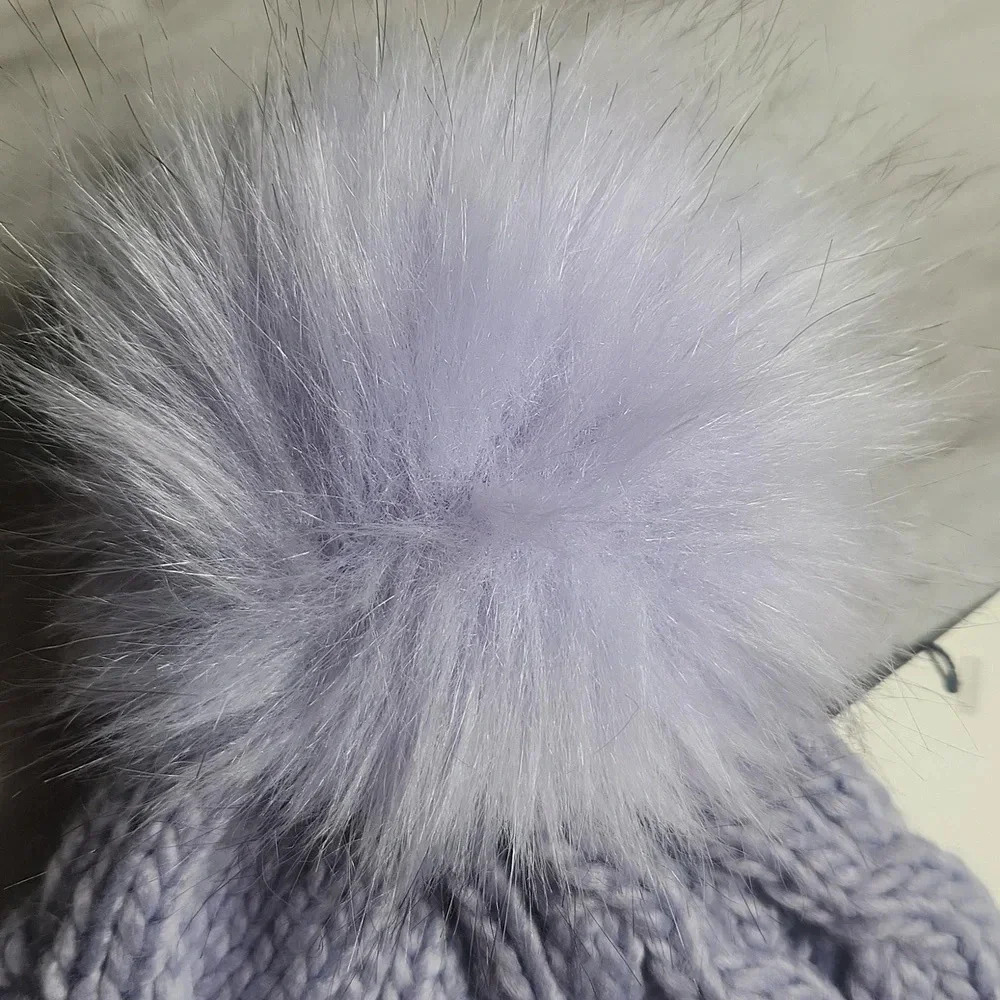 Calia Cable Knit Pom Beanie Womens in Lily Nwt - Picture 4 of 6